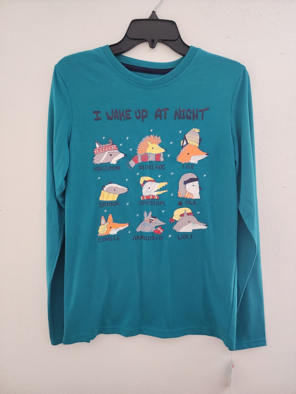 NWT Cat & Jack Bovs I Wake Up At Night Pajama Long-Sleeve Shirt Size XL16